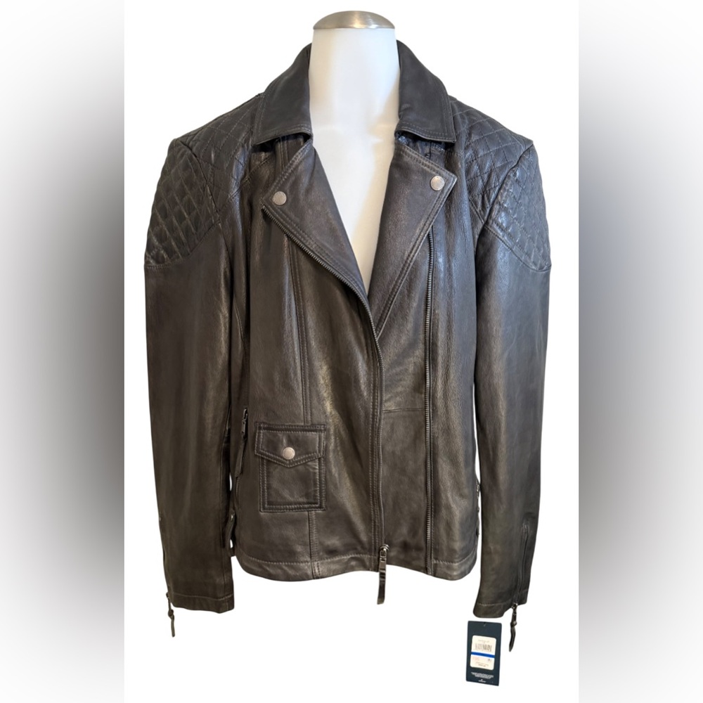 Tommy Hilfiger Black Leather Woman’s Bomber Jacket – NWT Size XL